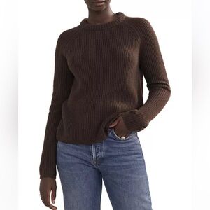 Jenni Kayne Fisherman Ribbed cashmere sweater in brown